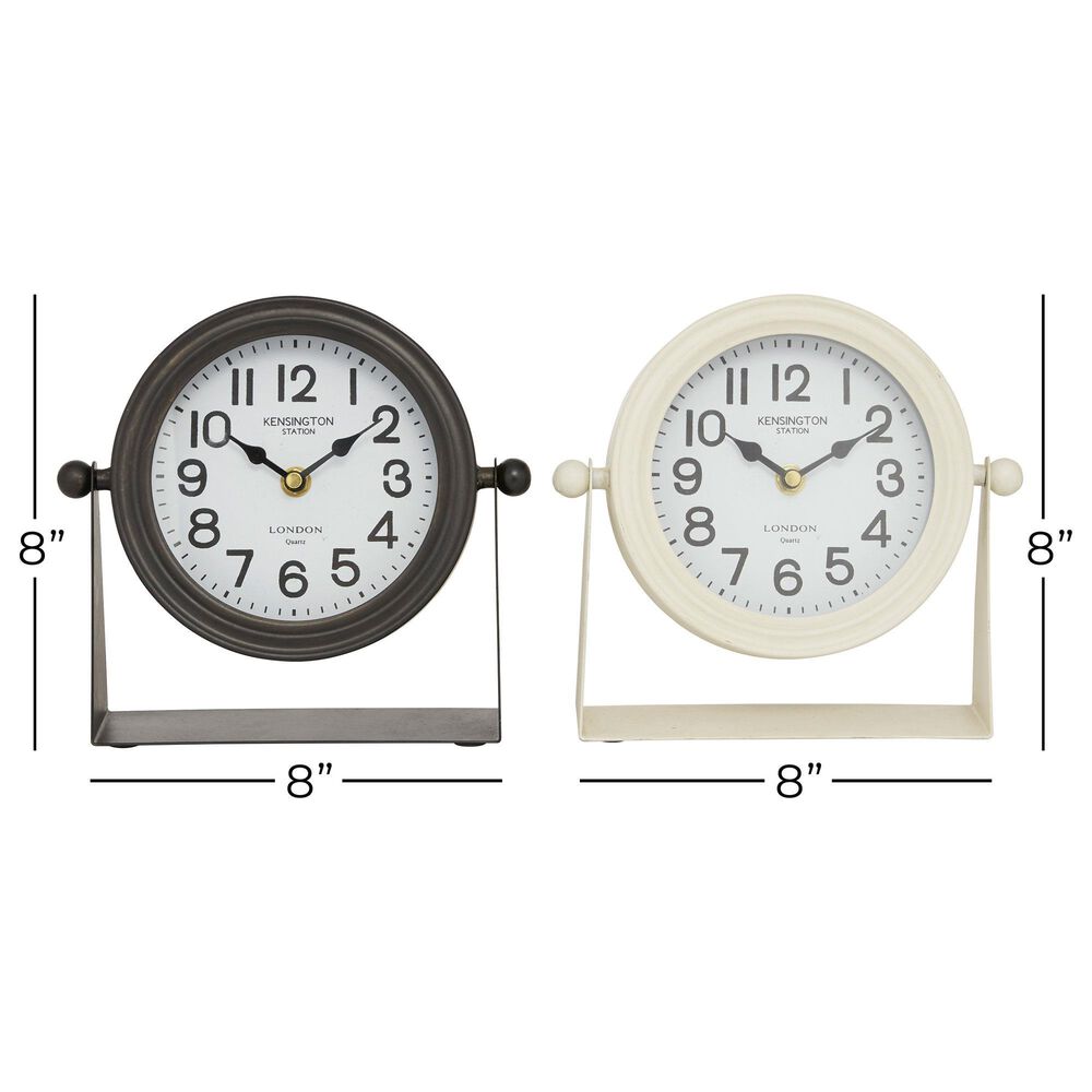 Maple and Jade 8&quot; Clock in Black and White &#40;Set of 2&#41;, , large