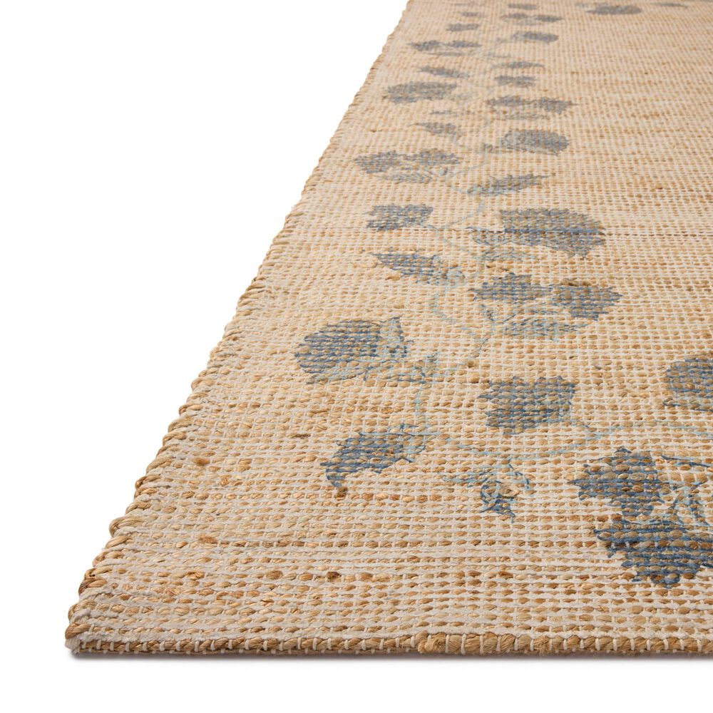 Chris Loves Julia x Loloi Rue Natural and Denim 7'6" x 9'6" Area Rug, , large