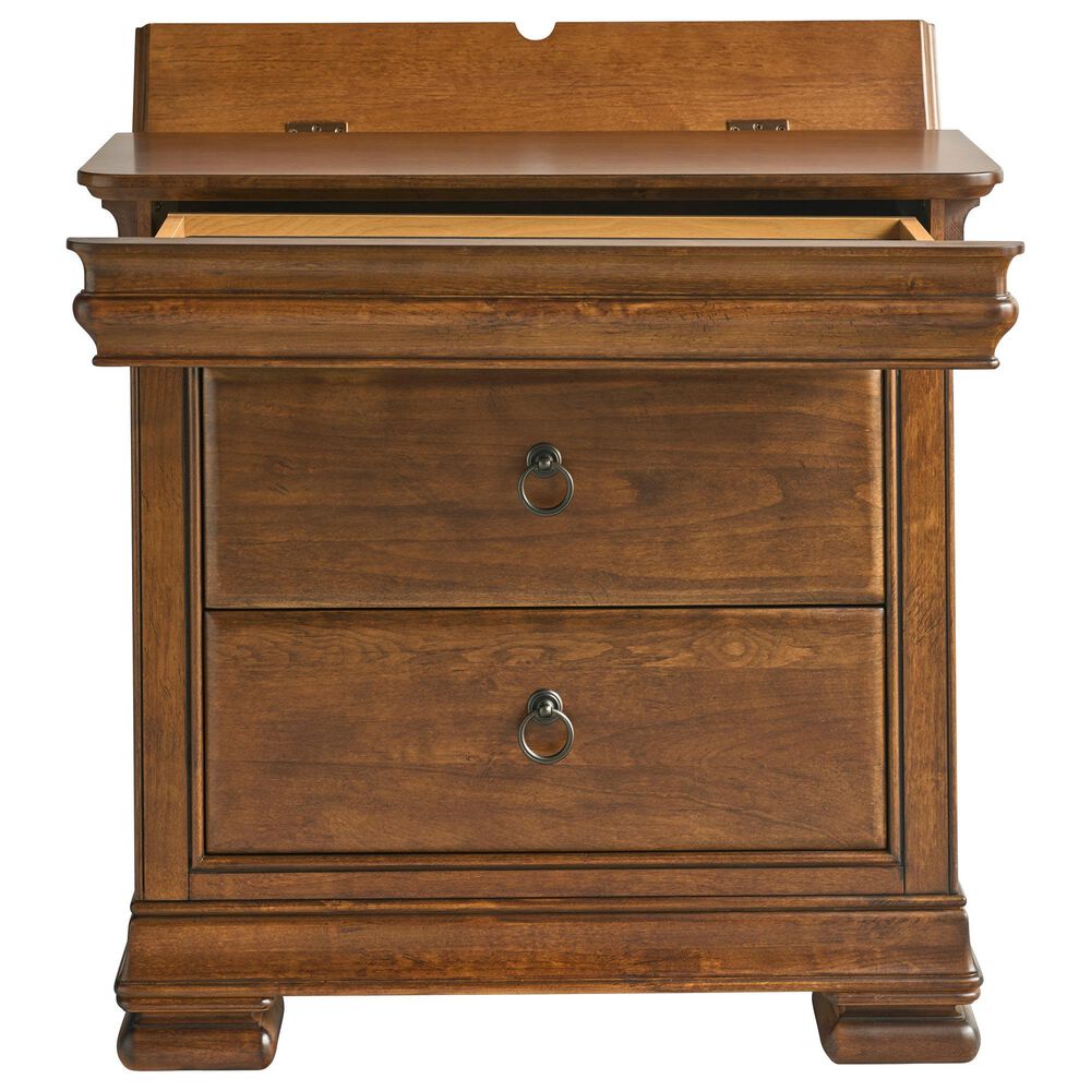 Universal Furniture New Lou California King Sleigh Bed with Two Nightstands in Cognac, , large