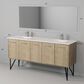Lexora Home Lancy 72" Double Bathroom Vanity in Rustic Acacia with 2 cm White Cultured Marble Top and Rectangular Sinks, , large