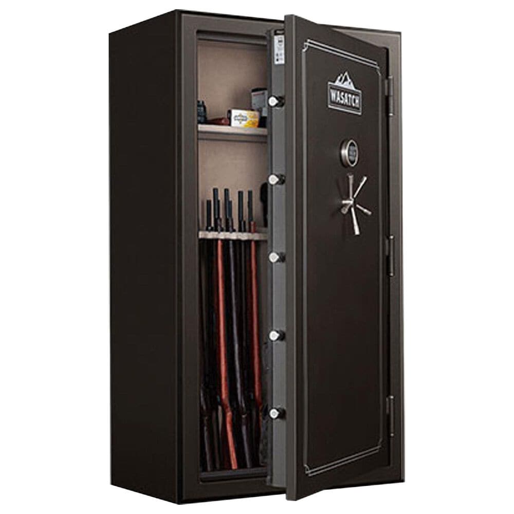 Wasatch 64-Gun Fireproof and Waterproof Safe with Electronic Lock in Dark Bronze, , large