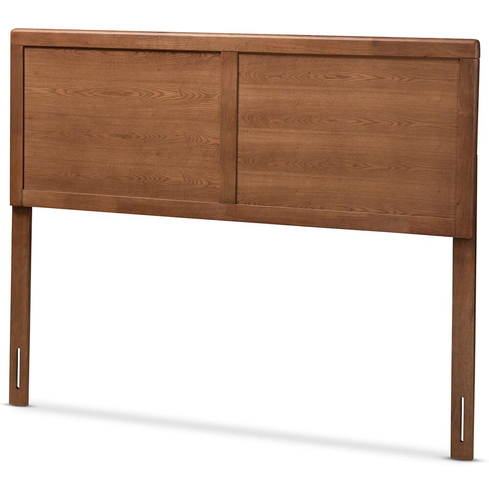 Baxton Studio Raya King Panel Headboard in Walnut Brown, , large