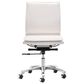 Zuo Modern Lider Plus Office Chair in White and Silver, , large