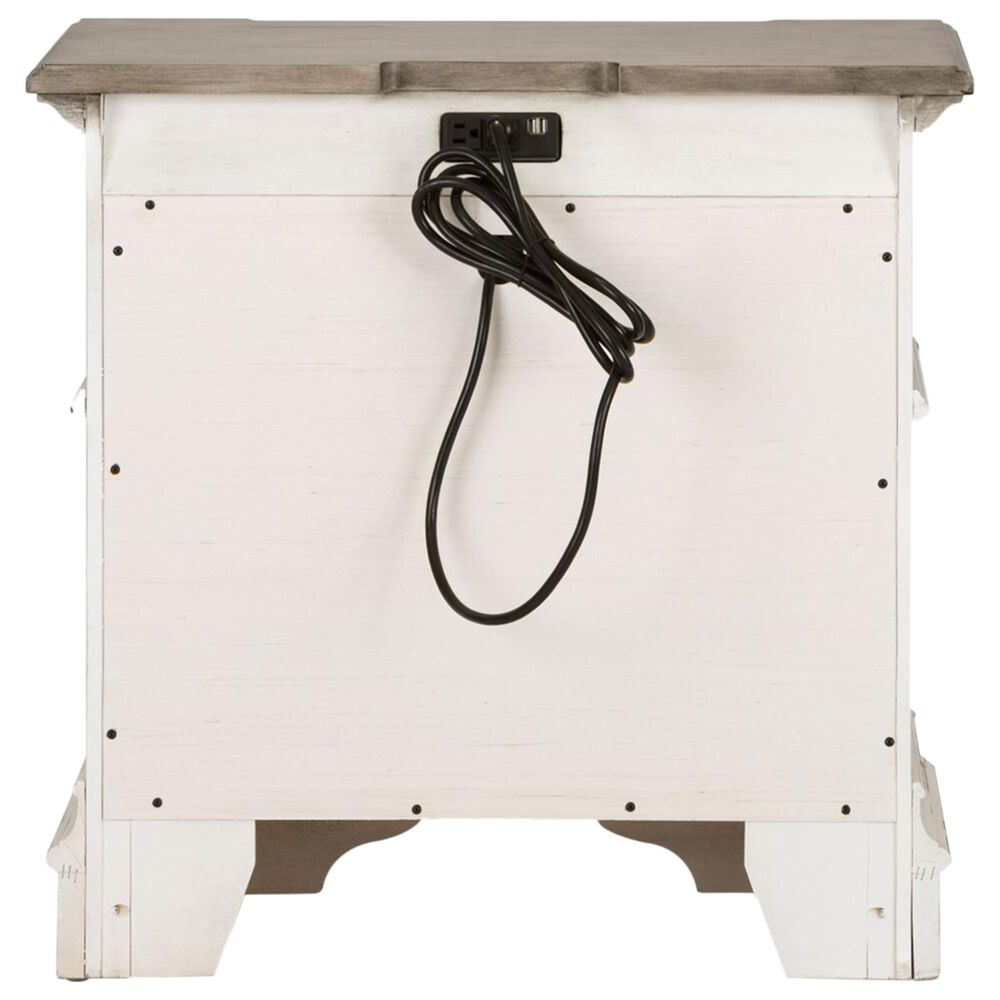 Belle Furnishings Abbey Park 2 Drawer Nightstand with Charging Station in White, , large