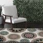 Central Oriental Terrace Tropic Burnette 6"7" x 9"6" Snow and Multicolor Area Rug, , large