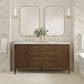 James Martin Vanities Myrrin 60" Double Vanity in Mid Century Walnut with 3 cm Victorian Silver Quartz Top, , large