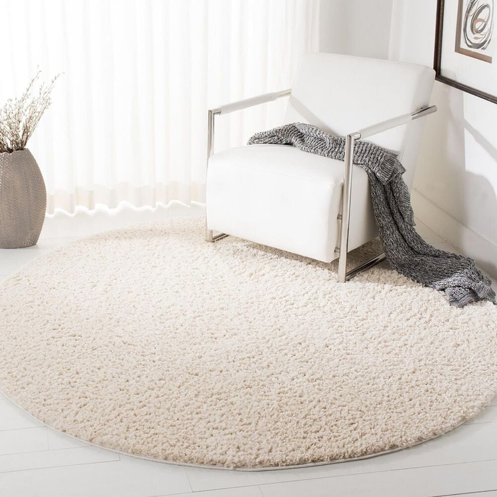 Safavieh August Shag AUG900C 4&#39; Round Ivory Area Rug, , large