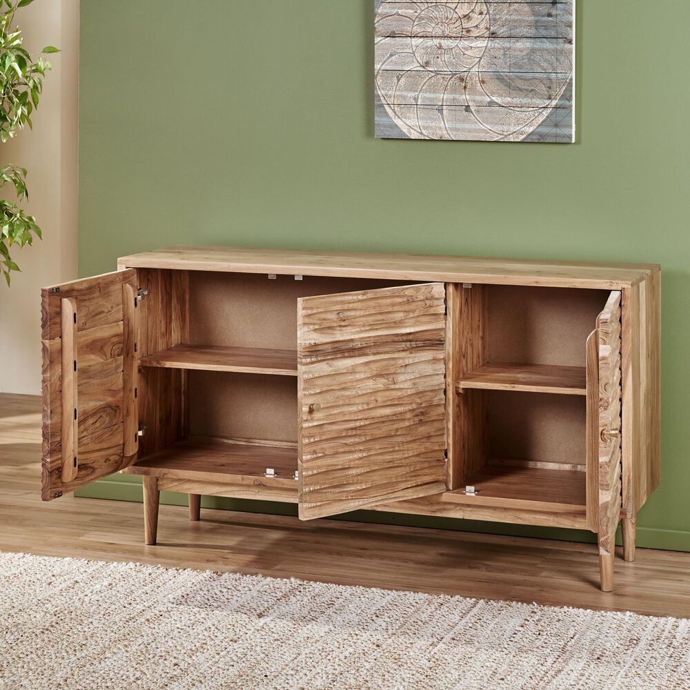 Hearth and Haven 3-Door Sideboard in Natural, , large