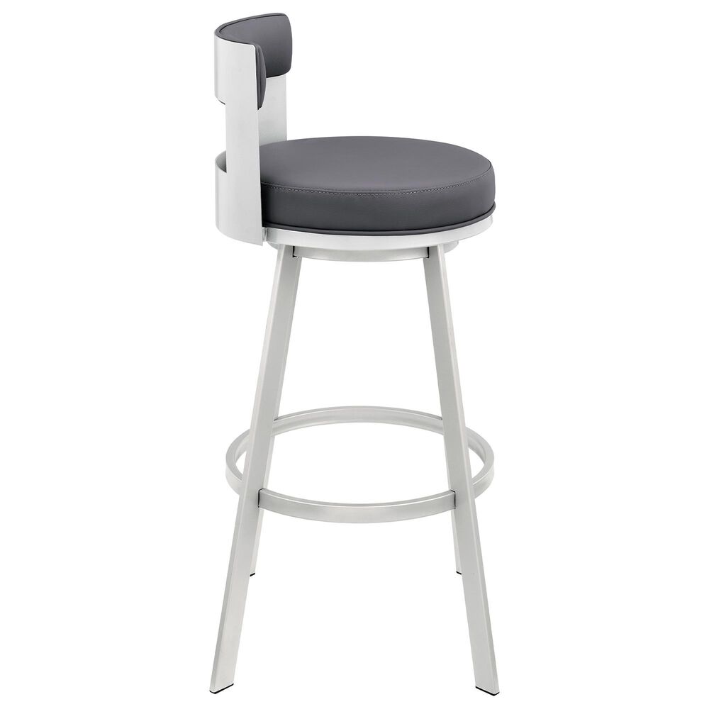 Blue River Flynn 30&quot; Swivel Bar Stool in Silver, , large