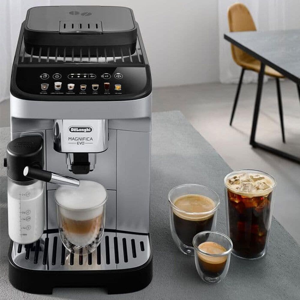 DeLonghi Magnifica Evo 61 Oz Espresso Machine with Frother in Silver Black, , large