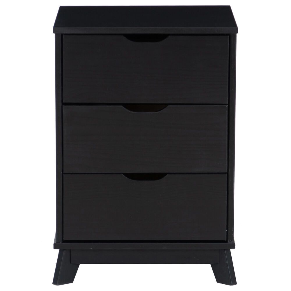 Linon Home Decor Polly 3-Drawer Nightstand in Black, , large