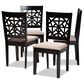 Baxton Studio Jackson Side Chair with Sand Cushion in Espresso Brown (Set of 4), , large