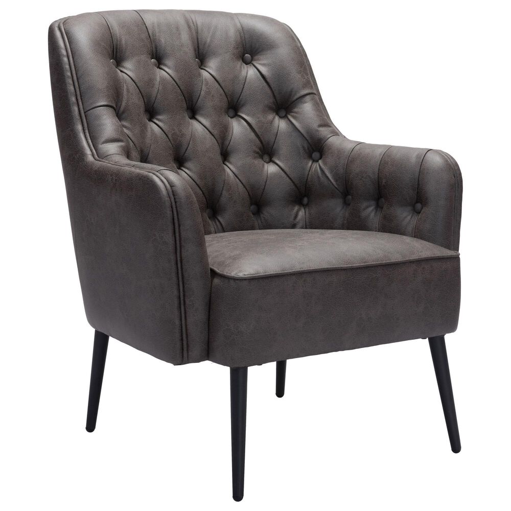 Zuo Modern Tasmania Accent Chair in Vintage Black and Gold, , large