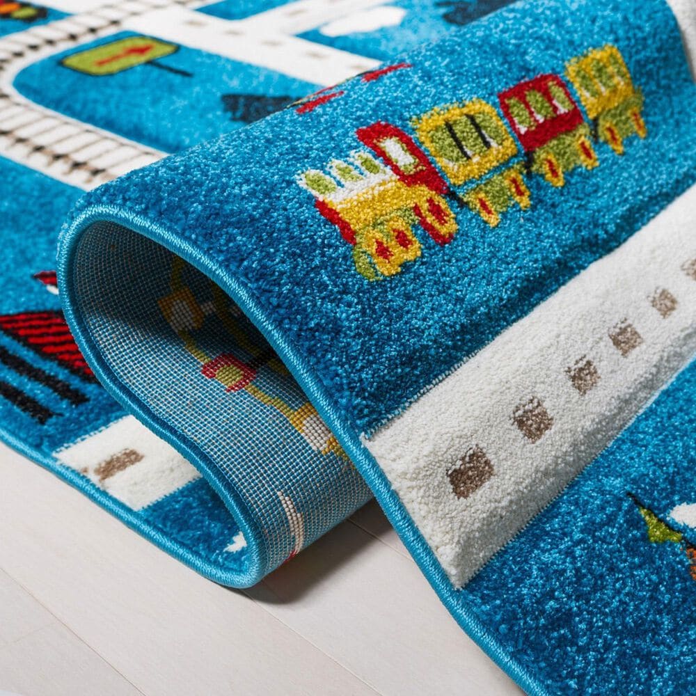 Safavieh Carousel 4&#39; x 6&#39; Blue and Beige Kid Rug, , large