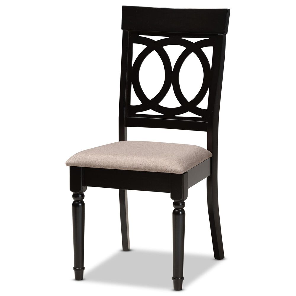 Baxton Studio Jessie 7-Piece Dining Set in Sand/Dark Brown, , large