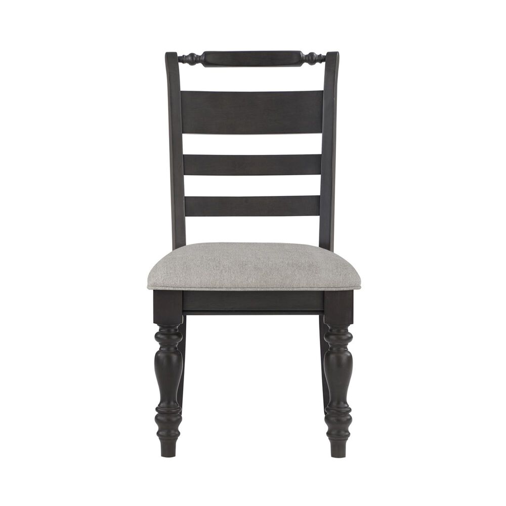 Boulder & Pine French Country Upholstered Side Chair in Black and Dark Gray, , large