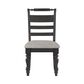 Boulder & Pine French Country Upholstered Side Chair in Black and Dark Gray, , large