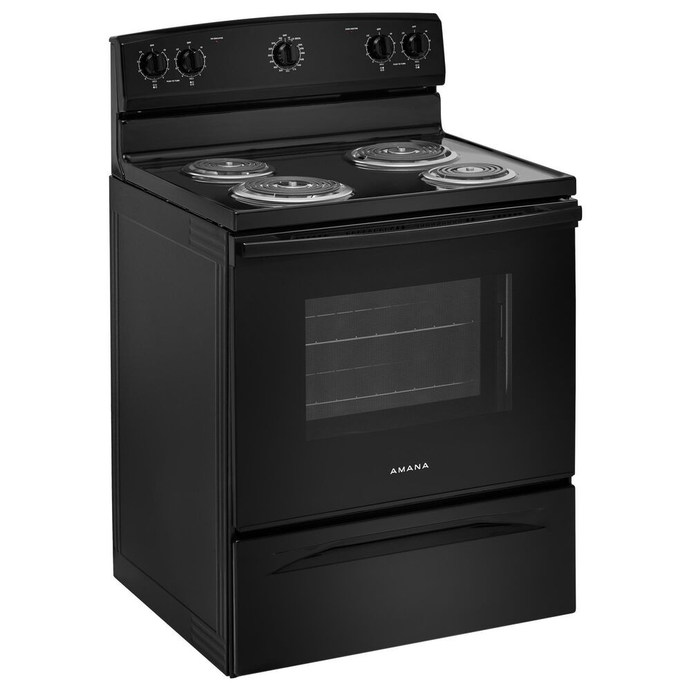 Amana 4.8 Cu. Ft. Electric Range with Knob Controls in Black, , large