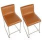Lumisource Mara Counter Stool with Camel Cushion in Stainless Steel (Set of 2), , large