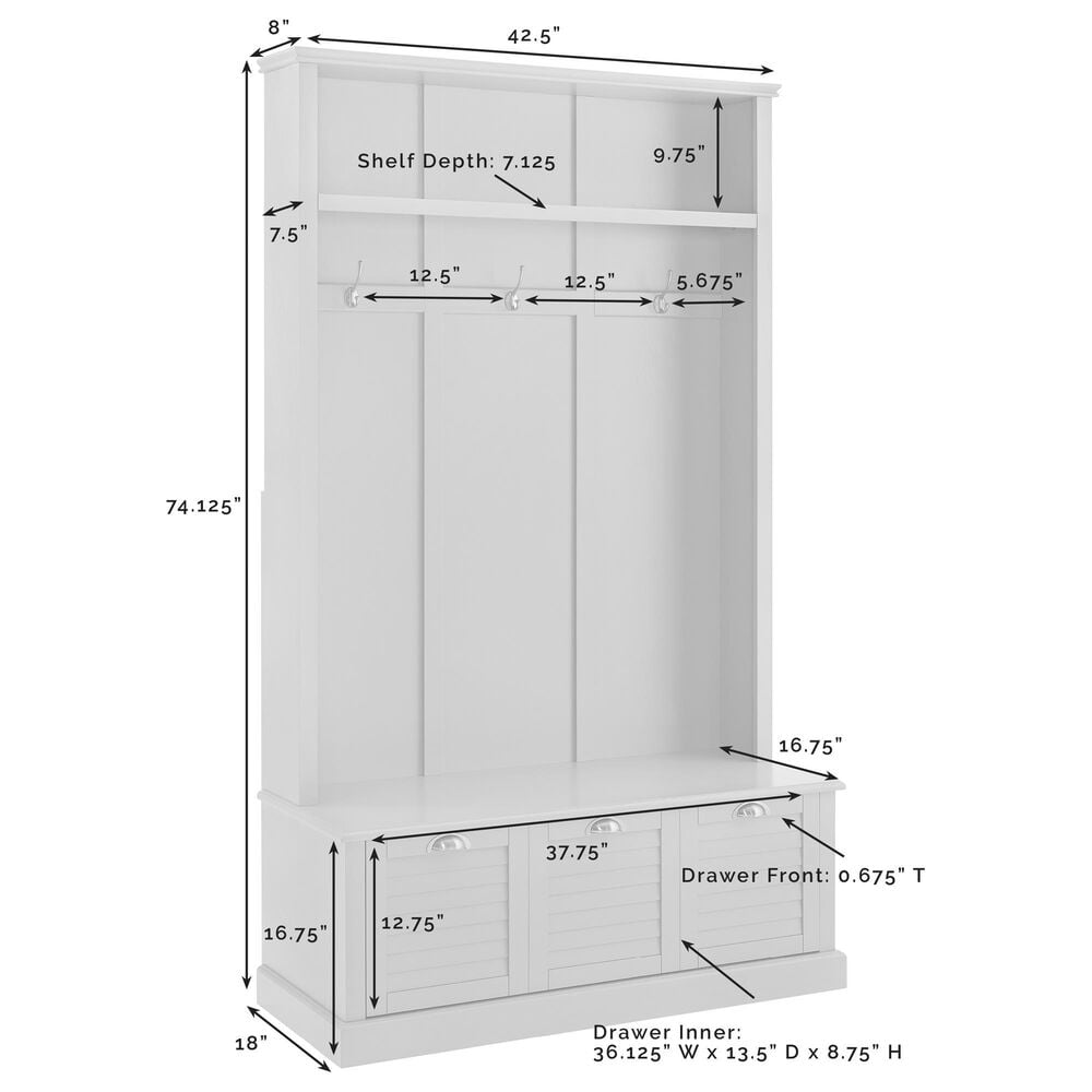 Crosley Furniture Ellison Hall Tree in White NFM