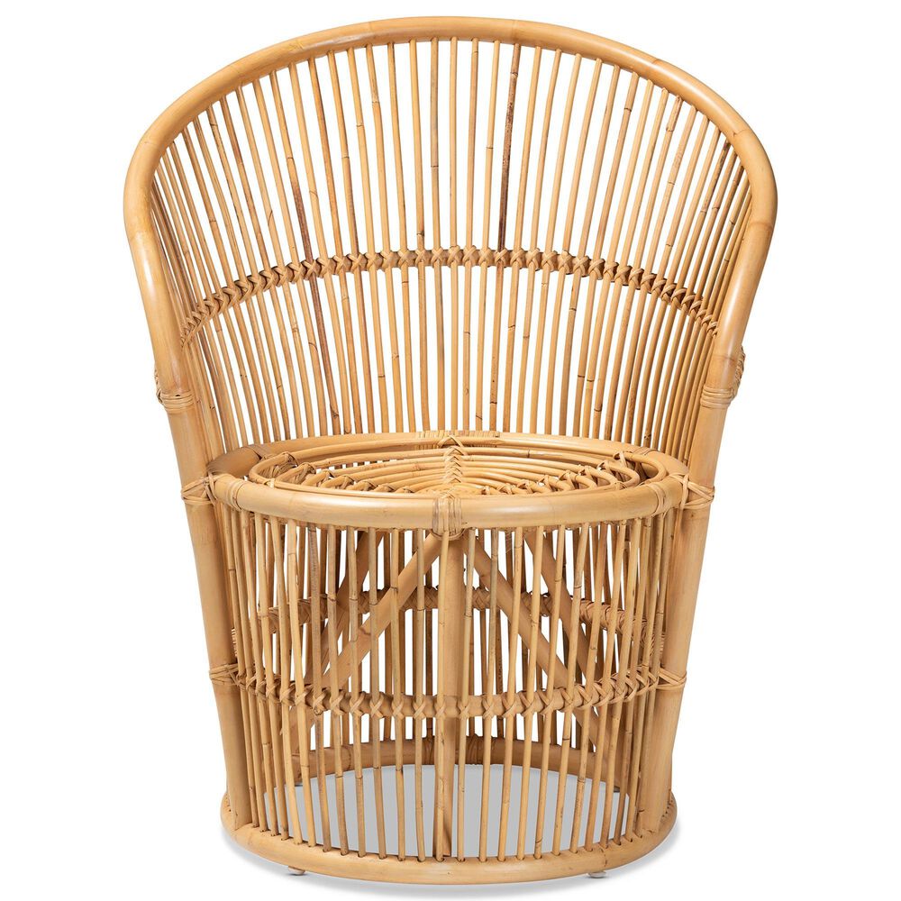 Baxton Studio Narva Rattan Accent Chair in Natural Brown, , large