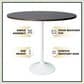 Leisuremod LeisureMod Verve Collection Modern Bar Height Table White Base with 48 Round Dark Walnut MDF Top, , large
