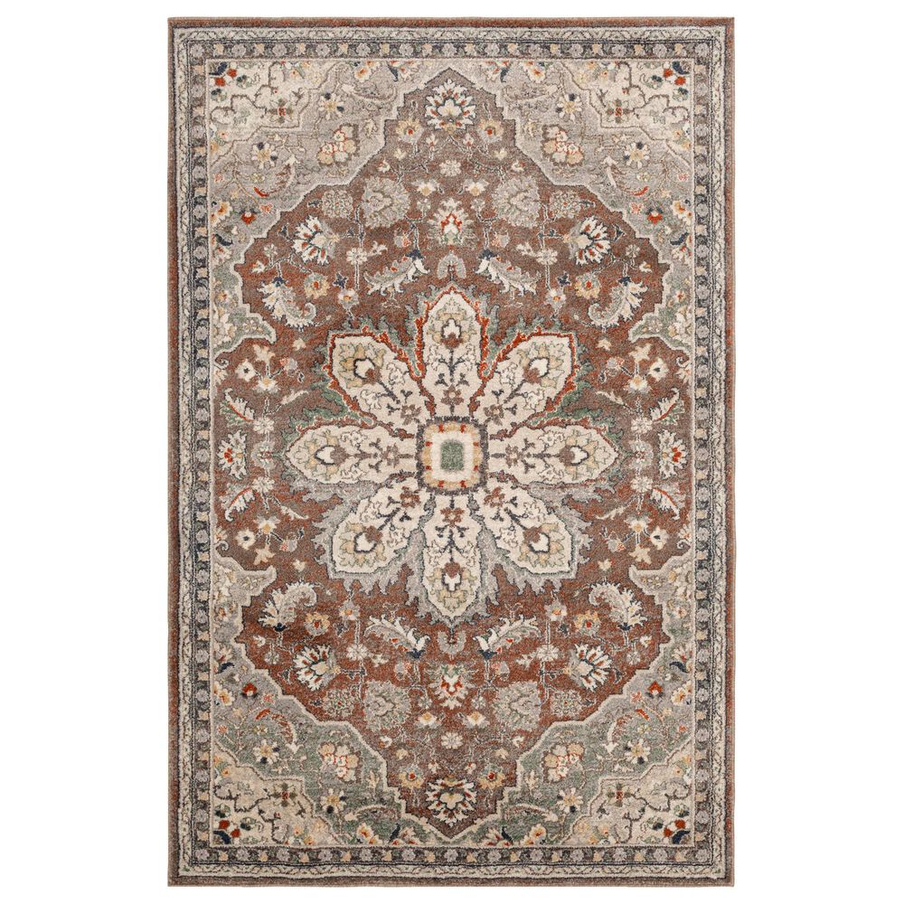 Central Oriental Minerva Corelia 7205LST 8' x 10' Latte and Storm Area Rug, , large