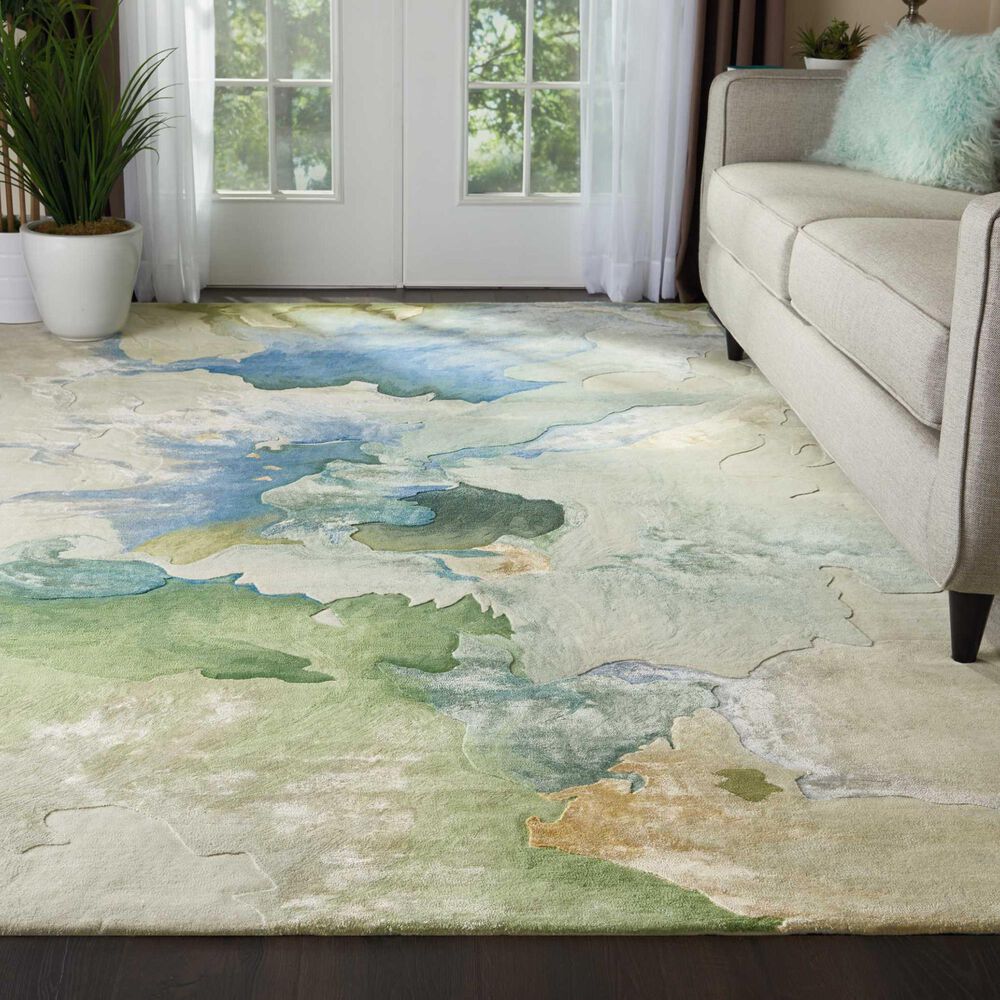 Nourison Prismatic PRS16 8&#39;7&quot; x 11&#39;6&quot; Seafoam Area Rug, , large