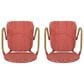 Hearth and Haven Outdoor Wicker French Barstool with Curved Design in Red (Set of 2), , large