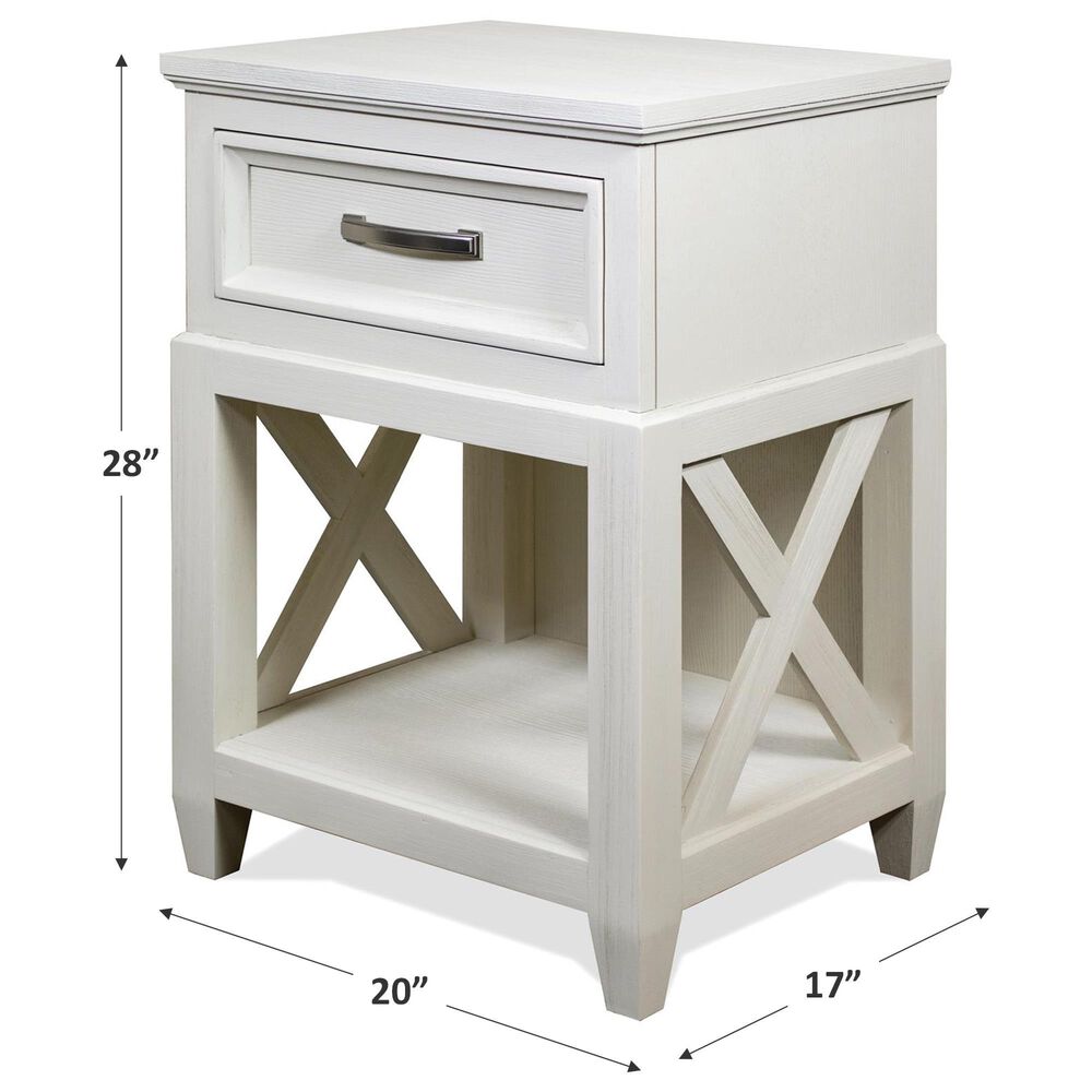 Shannon Hills Osborne 1-Drawer Nightstand in Winter White, , large