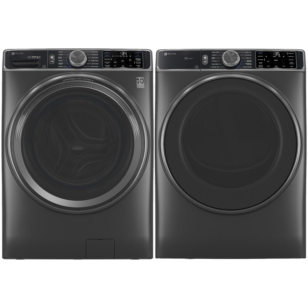 GE Profile 5.5 Cu. Ft. Smart Front Load Washer and 7.8 Cu. Ft. Electric Dryer Laundry Pair in Carbon Graphite, , large