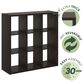 HOMLUX 9-Cube Reversible Open Back Bookshelf in Dark Oak, , large