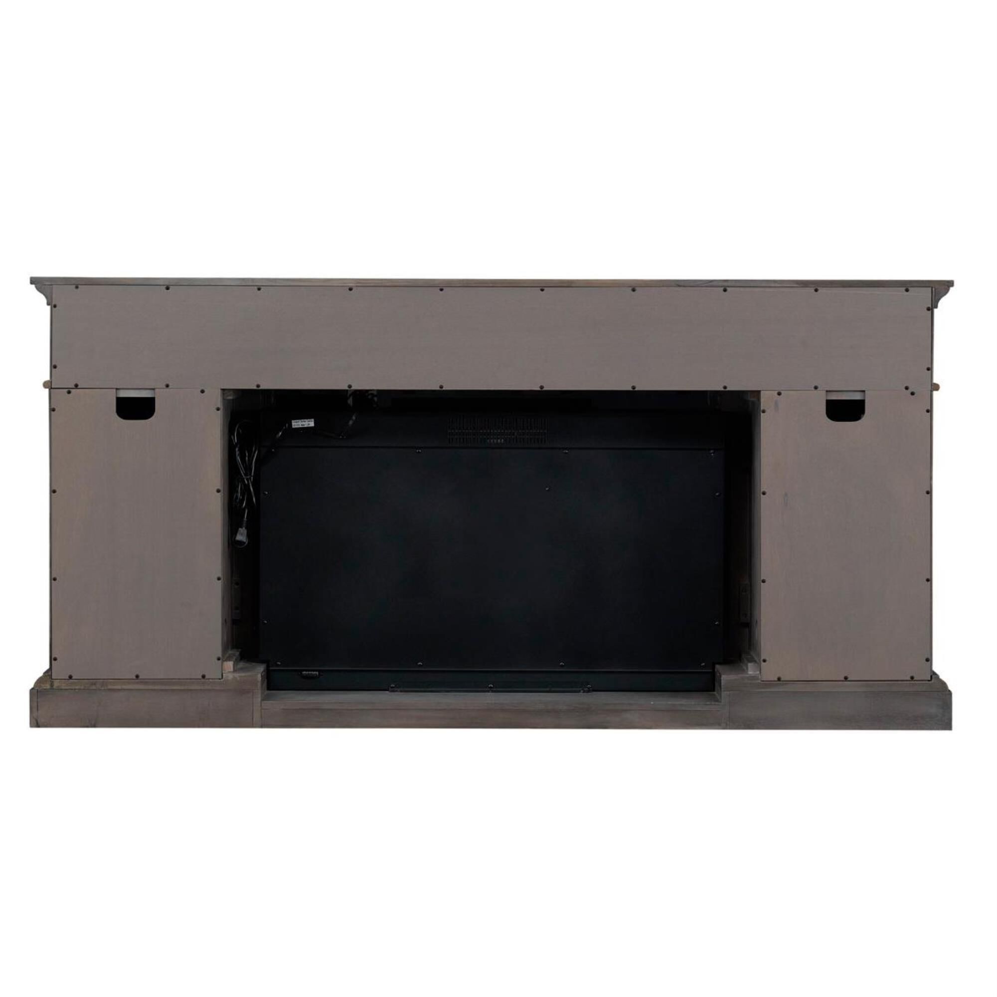 Fabio Flames Hamilton Panorama Media Mantel in Weathered Gray