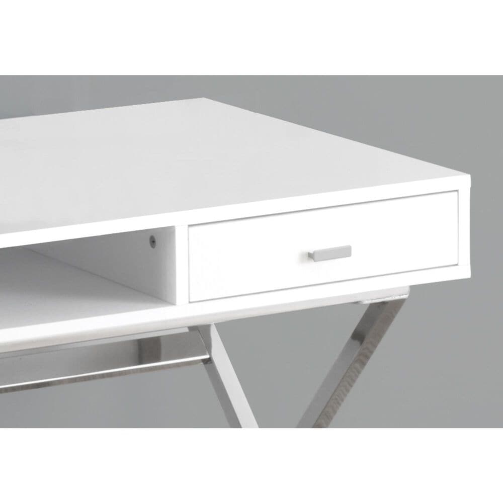 Glideaway 48" Modern Laptop Table in Gloss White, , large