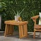 Hearth and Haven Kyoto Outdoor Folding Side Table with Slatted Top in Teak, , large