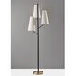 Adesso Daniel Floor Lamp in Black and Antique Brass, , large