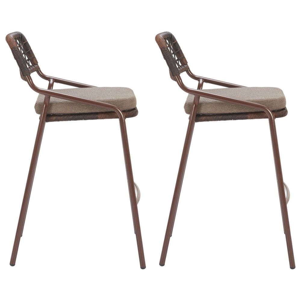 Zuo Modern Rio Patio Barstool in Brown (Set of 2), , large
