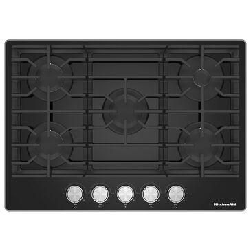 KitchenAid 30" 5-Burner Gas Cooktop in Black, , large