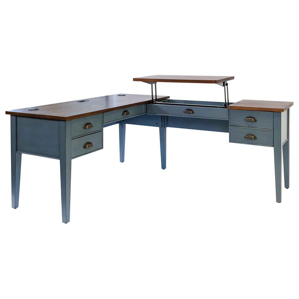 Wycliff Bay HALF PEDASTAL L-DESK, , large