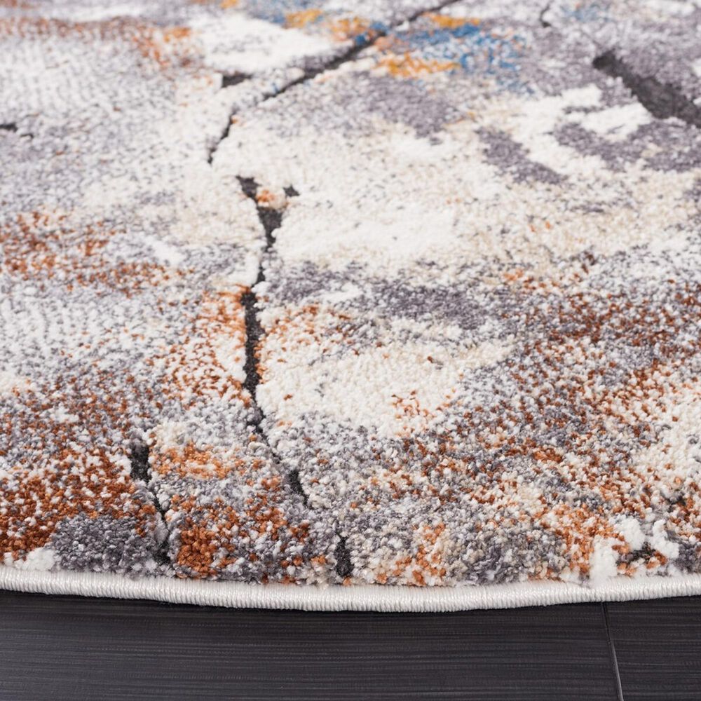 Safavieh Cyrus Shag CYR142F 6&#39;7&quot; Round Grey and Ivory Area Rug, , large