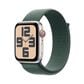 Apple Watch SE GPS + Cellular 44mm Starlight Aluminum Case with Lake Green Sport Loop, , large