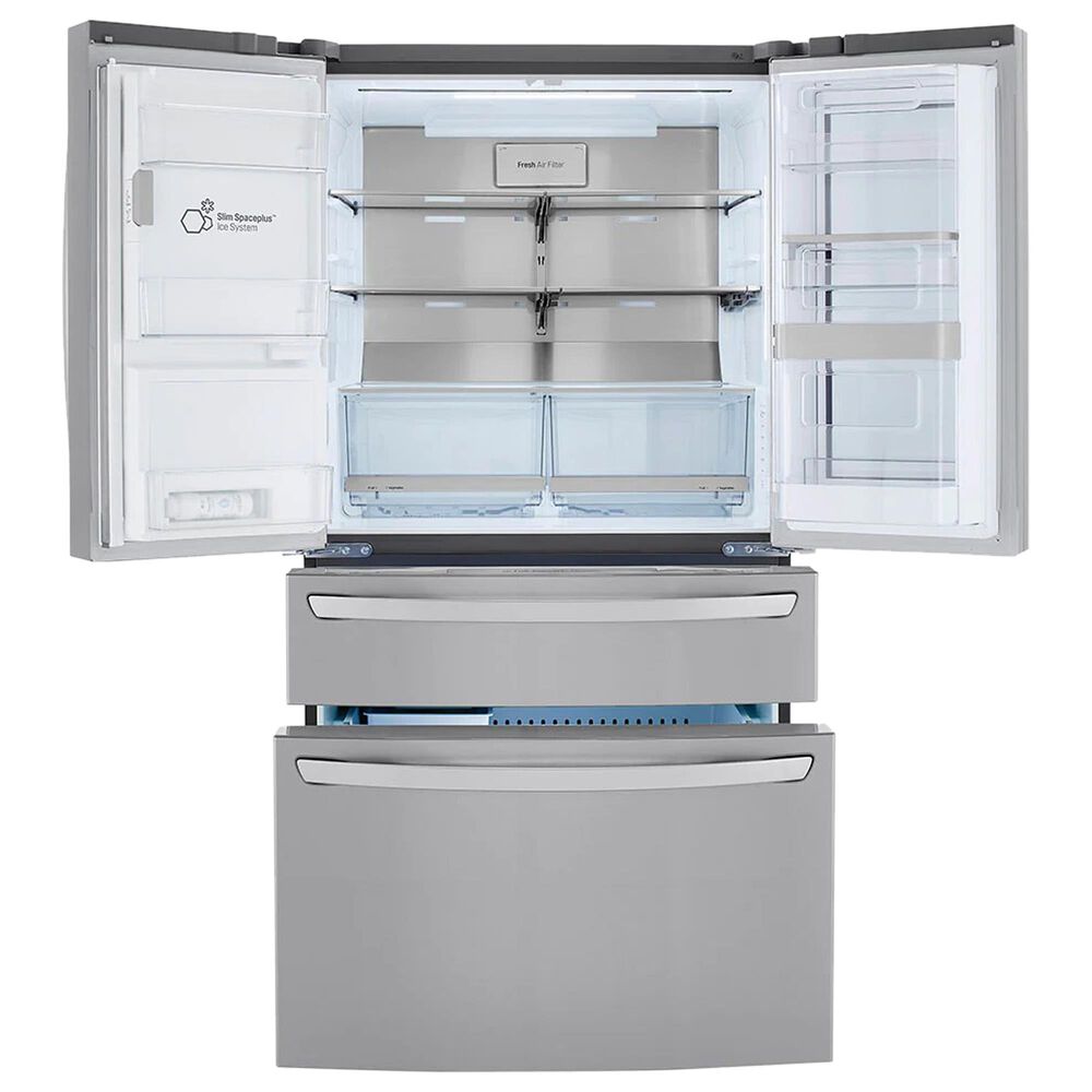 LG 2-Piece Kitchen Package with 29.5 Cu. Ft 4-Door French Door Refrigerator and Single Door Freezer in Stainless Steel, , large