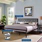 Modway Mia Gray Fabric Upholstered King Platform Bed in Brown, , large