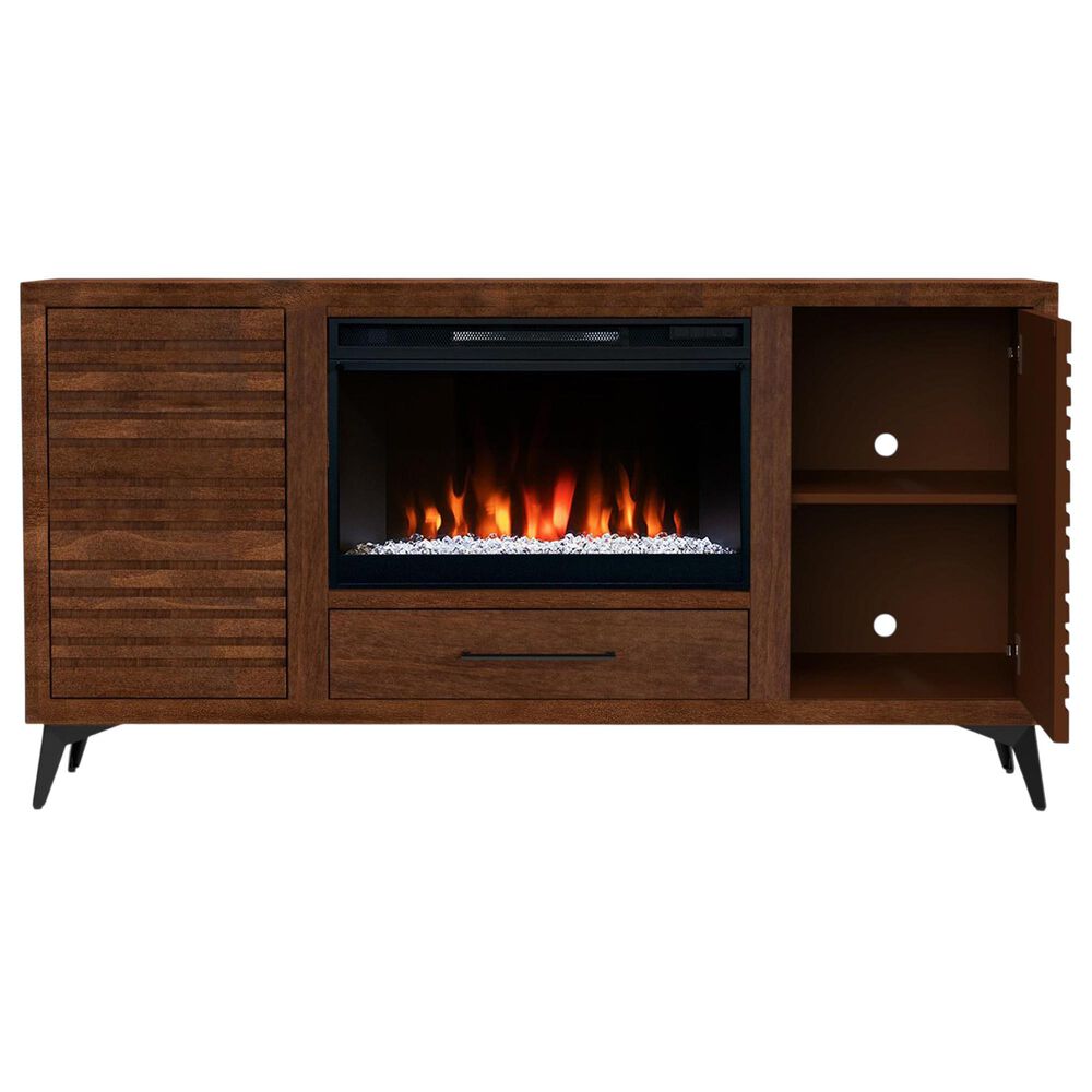Legends Home Malibu 64" Fireplace Console in Bourbon, , large
