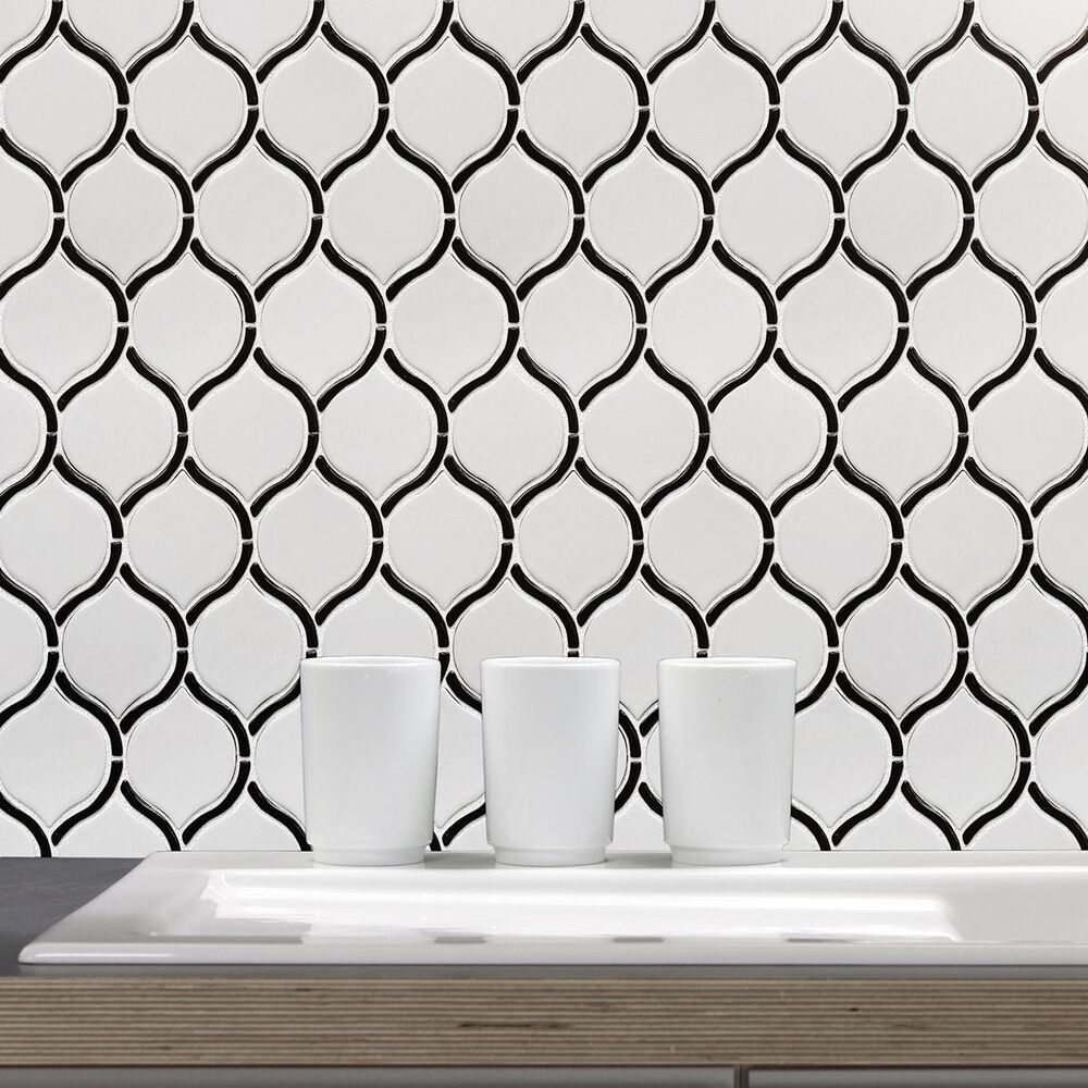Emser Divine Gloss Ares 10" x 12" Ceramic Mosaic Sheet, , large