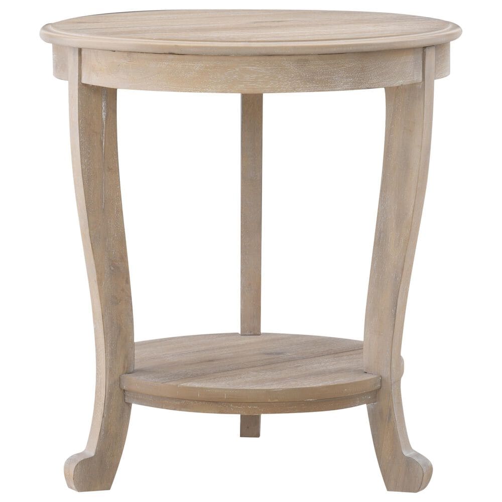 Linon Home Decor Aubert Round Side Table in Natural, , large