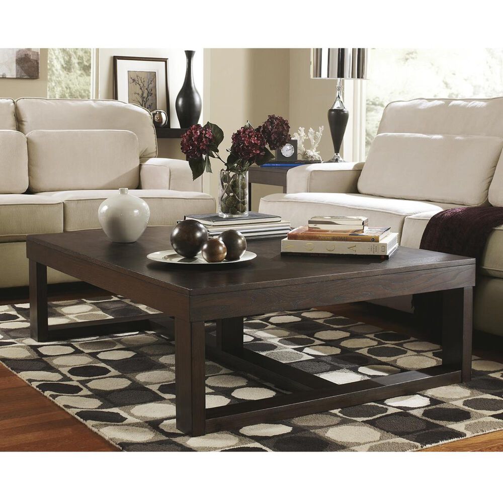 Ashley Watson 56&quot; Rectangular Cocktail Table in Dark Brown, , large