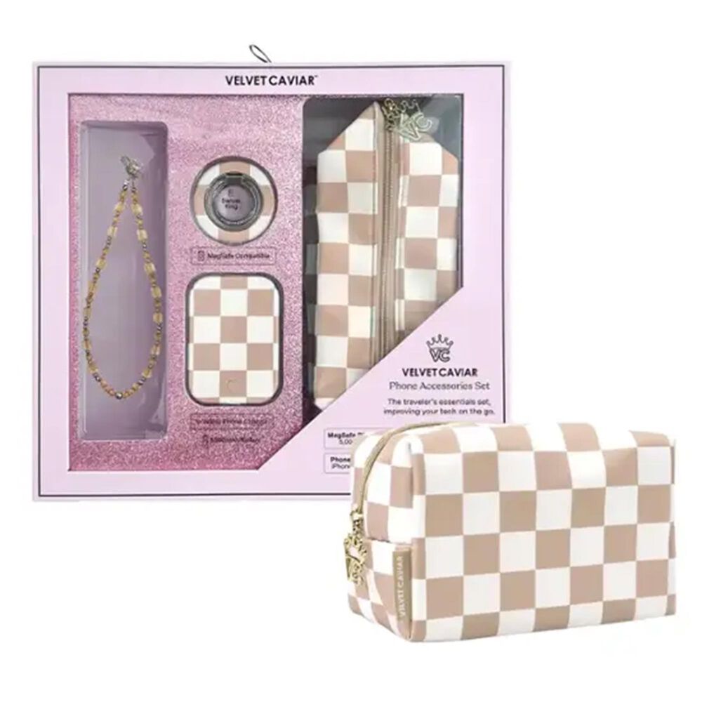 Velvet Caviar Phone Accessories Gift Set in Nude Vibe Checker, , large