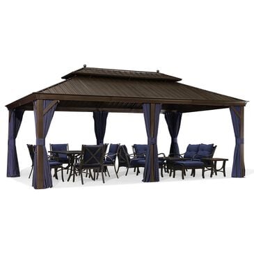 HOMLUX 12" x 20" Hardtop gazebo with double roof in Bronze, , large
