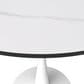 Leisuremod Leisuremod Bristol 35 round dining table White base with White Sintered stone Top, , large
